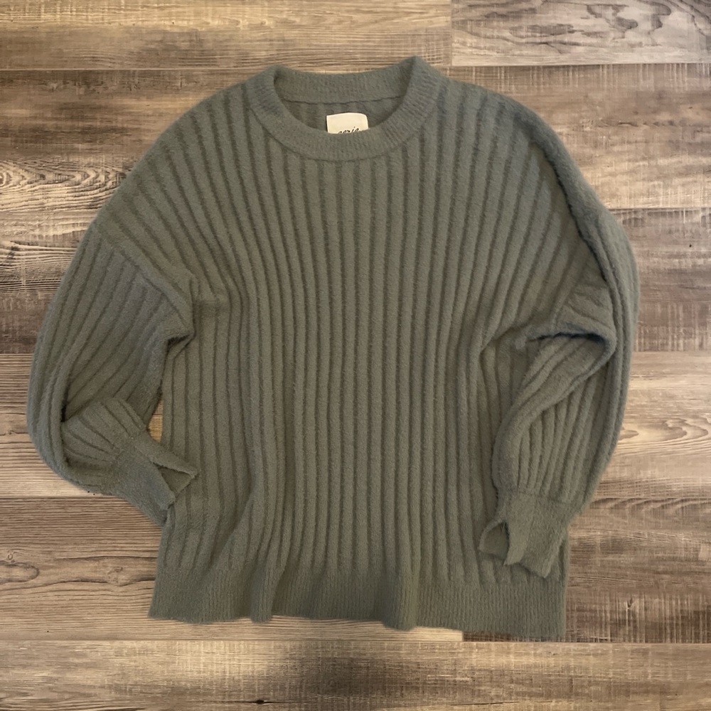 Aerie Crewneck Ribbed Sweater - Green